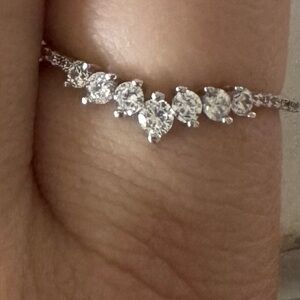 Sparkling White CZ Tiara Band Ring - Women